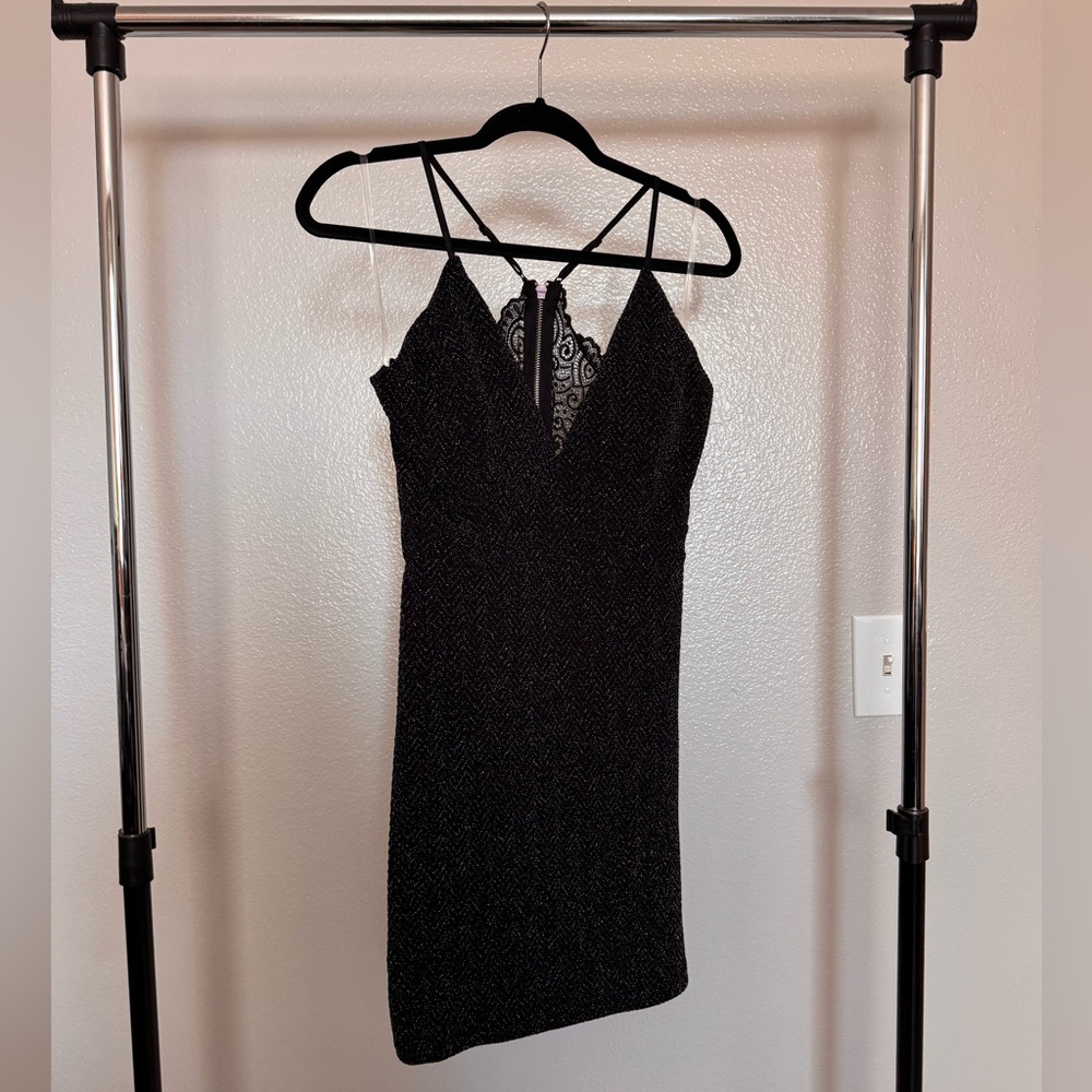 Mini Party Black Lace-Back Dress